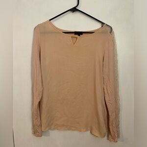 The Limited size medium top blouse shirt dusty pink mesh
